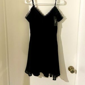 Absolutely Unforgettable Black Lace Off-the-Shoulder Dress